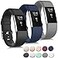 Mugust 3 Pack Sport Bands Compatible with Fitbit Charge 2 Bands Women Men Adjustable Replacement Strap Wristbands for Fitbit Charge 2 HR Small Large Large BlackNavy BlueGray