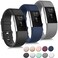 Mugust 3 Pack Sport Bands Compatible with Fitbit Charge 2 Bands Women Men Adjustable Replacement Strap Wristbands for Fitbit Charge 2 HR Small Large Large BlackNavy BlueGray