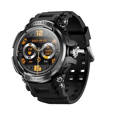 ALPHAGEAR Delta Pro Smartwatch for Men Tactical Military Smart Watch IP69K Water Dust Resistant 21Day Battery Operates 10F to 138F Bluetooth Calling for Android iPhone