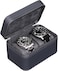 ROTHWELL 2 Watch Travel Case for Men Compact PU Leather Protective Box with Microsuede Interior Fits Watches Smartwatches Up to 55mm Carbon