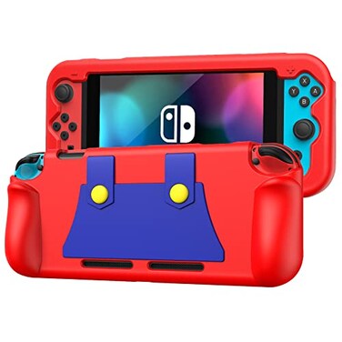 KENOBEE Silicone Case Compatible with Nintendo Switch 2017 Soft Lightweight Ergonomic Grip Protective Cover with ShockAbsorption and AntiScratch Design for Switch Console Red
