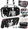 Gurgitat 9in1 Skull Skeleton Switch Case for Nintendo Switch Carrying Cases Storage Accessories Bundle Kit Thumb GripsGame HolderDockable SkinShoulder StrapSticker for Switch Travel Pouch Bag