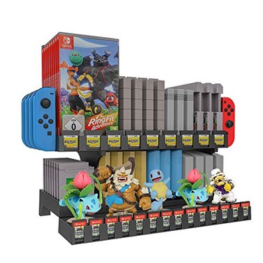 EJGAME Multifunctional Game Storage and Display Stand for NSWNDS3DSAmiiboNDS seriesGame BoyFCSFCNESSNESN64