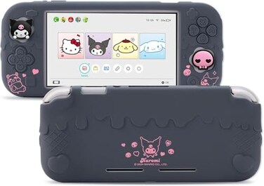 Kuitmor Switch Lite Protective CaseSoft Silicone Protective ShellAntiScratch Protective Cover Case for Switch Lite with 2 Thumb Grip CapsPurple Kuromi