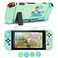 DLseego Protective Case Design for Switch Model Newest Pattern Animal Crossing Design Cover Case with 2 Pcs Glass Screen Protectors and 4 Pcs Cute Thumb Grip Caps Green Accessories Set