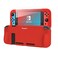 Teyomi Protective Silicone Case for Nintendo Switch Grip Cover with Tempered Glass Screen Protector 2 Storage Slots for Game Cards ShockAbsorption AntiScratch Red
