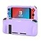 Teyomi Protective Silicone Case for Nintendo Switch Grip Cover with Tempered Glass Screen Protector 2 Storage Slots for Game Cards ShockAbsorption AntiScratch Purple