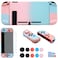 COMCOOL Dockable Case for Nintendo Switch 3 in 1 Protective Cover Case for Nintendo Switch and JoyCon Controller with Screen Protector and Thumb grips Pink and Blue