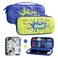FUNDIARY Blue and Green Travel Carrying Case for Nintendo Switch and Switch OLED with Splatoon 3 Design Cool Shockproof Accessories Bundle with Slim Portable Storage Bag Game Case and 2 Thumb Caps