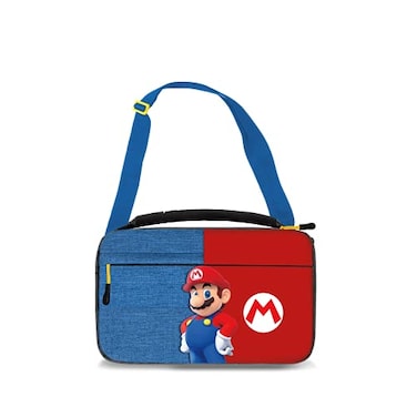 PDP Messenger Case with Removable Shoulder Strap Holds 14 Games Console Compatible with Nintendo Switch Lite OLED Power Pose Mario