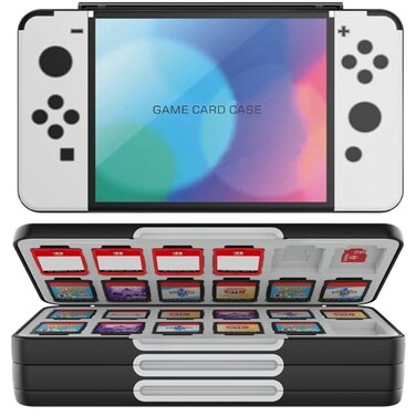 HEIYING Switch Game Card Case for Nintendo Switch 2 OLEDLiteCustomized Pattern Portable Switch Game Holder with 72 Game Card Slots and 24 Micro SD Cards Slots