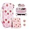 FANPL Carrying Case for Nintendo Switch Switch OLED Pink Cute Strawberry Travel Hard Protectiv Cover for Switch with Adjustable Shoulder Strap Game Case Thumb Grips Super soft plush lining