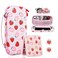 FANPL Carrying Case for Nintendo Switch Switch OLED Pink Cute Strawberry Travel Hard Protectiv Cover for Switch with Adjustable Shoulder Strap Game Case Thumb Grips Super soft plush lining