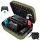 TOENNESEN COOWPS Switch Case for Nintendo Switch and Switch OLED Model Portable Full Protection Carrying Travel Bag with 18 Game Cards Storage for Switch Console Pro Controller Accessories Green