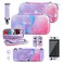 RHOTALL Purple Carrying Case for Nintendo Switch OLED Cute Storage Case for Switch OLED Accessories with Hard Protective Case Screen Protector Adjustable Shoulder Strap and 2 Thumb Caps for fish
