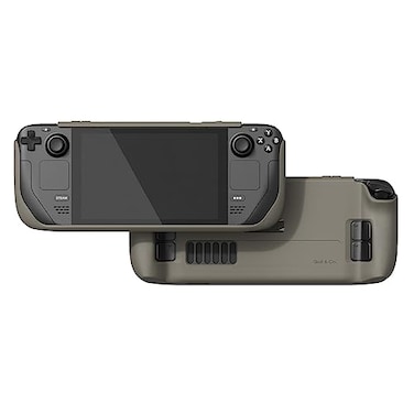 SkullCo. Skull Co GripCase SD for Steam Deck A Soft Protective Case with Textured Grips Full Protection and Stand ShockAbsorption NonSlip and AntiScratch Cover Design Coyote Gray