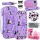 TIKOdirect Carrying Case for Switch OLED Cute Portable Travel Bag in Lovely Pattern Design of Purple Interior with Soft Protective Case Screen Protectors and Thumb Grip caps Purple