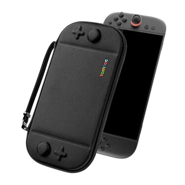 tomtoc Slim Carrying Case for Nintendo Switch 2 Model 2025 Odorless Felt Protective Hard Shell with 12 Game Card Slots Portable Travel Storage Case with Original Patent and Military Grade Protection