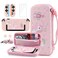GLDRAM Pink Carrying Case for Nintendo Switch 2 Cute Girly Accessories Kit with Portable Travel Storage Bag Hard Shell Protective Cover Skin Screen Protector Shoulder Strap 2 Thumb Grips