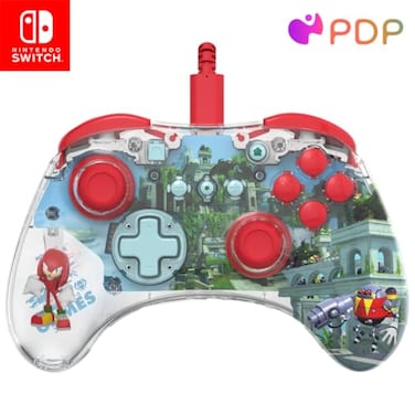 PDP REALMz Nintendo Switch Pro Controller Customizable LED Lighting 35mm Headphone Jack Officially Licensed by Nintendo and SEGA Sonic Superstars Knuckles Sky Sanctuary Zone