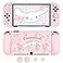 DLseego Cute Dog Switch OLED Protective Case Silicone Soft Cover Shockproof Pink Skin Joy Con Shell with 4PC Cat Claw Thumb Grips Caps