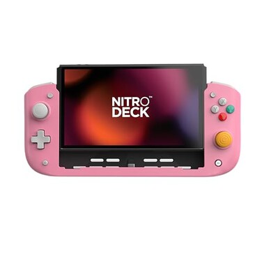 CRKD Nitro Deck Professional Handheld Deck with Zero Stick Drift for Nintendo Switch and Switch OLED Retro Pink Nostalgia Collection