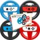 Orzly Steering Wheels Compatible with Nintendo Switch 2 2025 Console Twin Pack Racing Wheel Accessories for Joy Con Controllers and MarioKart Racing Games 1 Red 1 Blue Gift Boxed