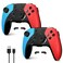 AceGamer 2 Pack Wireless Controller for Nintendo SwitchLiteOLED Hall Effect Joystick for Switch 2 Pro Controller with WakeUpTurboDual VibrationProgrammable RedBlue