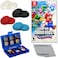 PremGear Super Mario Bros Wonder for Nintendo Switch US Version with Thumb Grips 8 pack Black Blue Red Clear 24 Slot Game Card Holder Cleaning Cloth