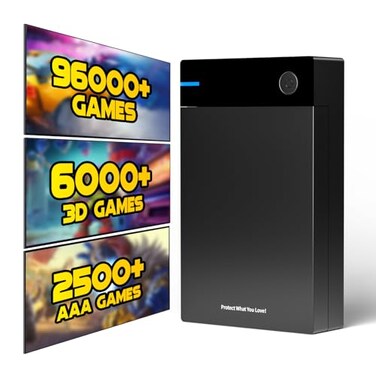 Kinhank 12TB HDD Retro Gaming Hard Drive with 96000 Classic Games Include 6000 3D Games USB 30 12tb External Portable Game Hard Drive Disk for Win 781011