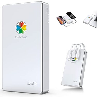 iDiskk MFi 2TB External Hard Drive for iPhoneiPadMacBookPCPhoto Storage Phone Drive for Android Mobile to Backup Photos Video Files auto Backup for iPhone 1716 15141312