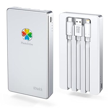 iDiskk 4TB MFi External Hard Drive for iPhone iPad Android PhoneiPhone Hard Disk for MacBookWindowsPC Memory Storage Photo Stick to auto Backup PhotosVideosFiles Metal