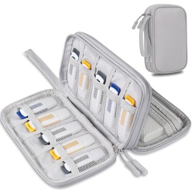 Lacdo USB Flash Drive Case Thumb Drive Holder Case Organizer Portable Electronic Accessories Storage Bag for SanDiskSamDataSamsung USB Flash Drives Jump Drive Memory Stick SD Card Cable Gray