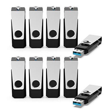 KEXIN USB 30 Flash Drive 64 GB 10 Pack Flash Drive 30 Thumb Drive Jump Drive Memory Stick Data Storage Pen Drive Black