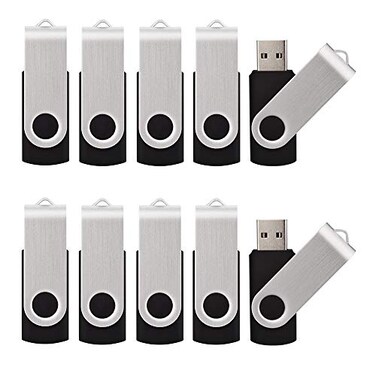 KALSAN 10 Pack 8GB USB Flah Drive USB 20 USB Memory StickBlack