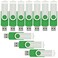 VICFUN 10 Pack 16GB USB Flash Drives USB 20 16GB Flash Drive Swivel USB Memory StickGreen