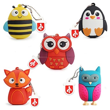 BORLTER CLAMP 16GB USB Flash Drive Pack of 5 Pcs BorlterClamp Thumb Drive with Cute Animal Pattern Gift for Students and Children