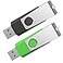 Aiibe 64GB Flash Drive 2 Pack 64GB USB Flash Drive Thumb Drive Zip Drive USB 20 Memory Stick USB Drive with Keychain 64G 2 Colors Black Green