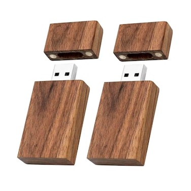 TATMOHIK 2 Pack 64GB Wood USB 30 Flash Drive Walnut Wood Memory Stick 64 GB Thumb Drive USB Drive Zip Drive