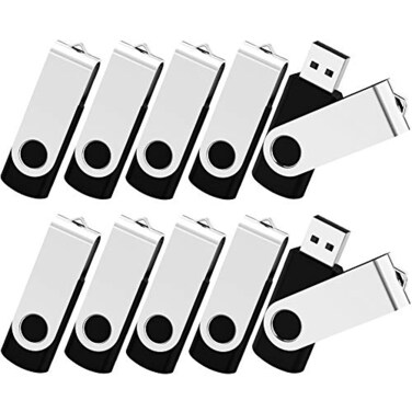 KOOTION Wholesale 50 Pack 8GB Flash Drive Bulk Thumb Drive Flash Drives 8G Swivel Memory Stick USB 20 Black 50 Pcs
