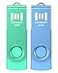 MOSDART 64GB USB 20 Flash Drive with Keychain Loop Swivel Design with LED Light exFAT Memory Stick for Computers System Backup Data Storage Thumb Drive Green and Blue Pack of 2