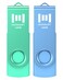 MOSDART 64GB USB 20 Flash Drive with Keychain Loop Swivel Design with LED Light exFAT Memory Stick for Computers System Backup Data Storage Thumb Drive Green and Blue Pack of 2
