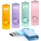 MOSDART 64GB USB20 Flash Drive with Keychain Loop Swivel Design with LED Light exFAT Memory Stick for Computers System Backup Data Storage Pastel ColorPack of 5