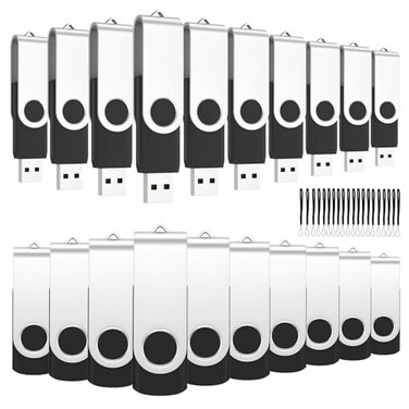 ABLAZE 128MB USB Flash Drive 100 Pack USB 20 Thumb Drives with Lanyards Bulk Memory Sticks Pendrives 100PCS Black
