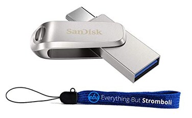 Everything But Stromboli SanDisk 128GB Ultra Dual Drive Luxe USB TypeC Flash Drive for Microsoft Surface Go 3 Surface Book 3 Surface Duo 2 Surface 4 SDDDC4128GG46 Gen 1 Bundle with 1 Lanyard