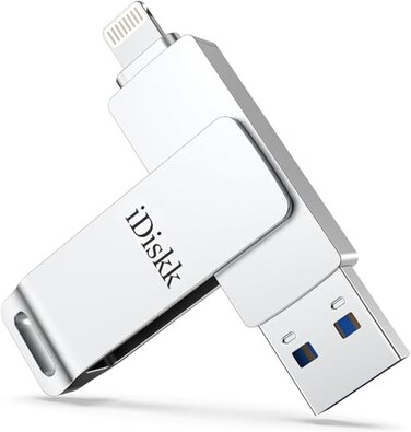 iDiskk Apple Mfi 128GB iPhone Flash Drivefor Photos and VideosPhoto Stick iPad FlashdriveiPhone USB Storage iPad iPhone Photo Storage Stickfor MaciPadPC Thumb Drive Auto Backup
