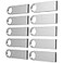ABLAZE 32GB Flash Drive 10 Pack Metal USB 20 Thumb Drives with Keychains USB Sticks Pendrives Sliver
