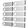 ABLAZE 32GB Flash Drive 10 Pack Metal USB 20 Thumb Drives with Keychains USB Sticks Pendrives Sliver