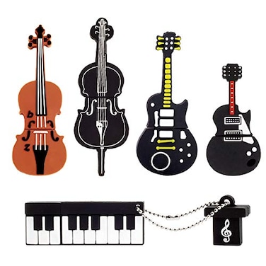 LEIZHAN 5x8GB USB Flash Drive Musical Instruments USB 20 Memory Stick PendriveYellow GuitarRed GuitarCelloViolinPiano