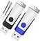 Wooolken 4GB Flash Drive 2 Pack USB 20 Thumb Drives Memory Stick with LED Light and Lanyards for Storage and Backup Black Blue